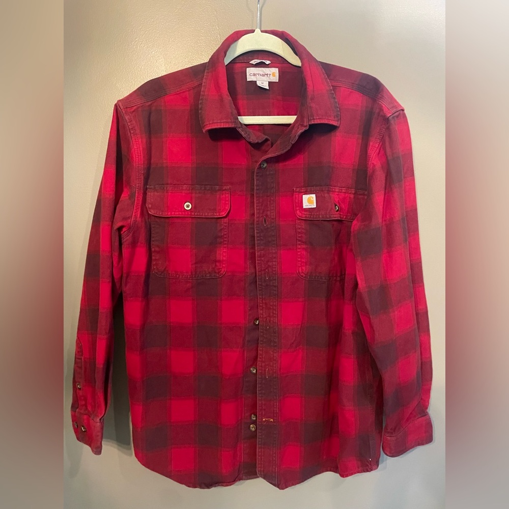 Carhartt men’s flannel original fit red plaid size medium